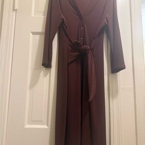 White House Black Market Deep Plum Long Sleeve Dress